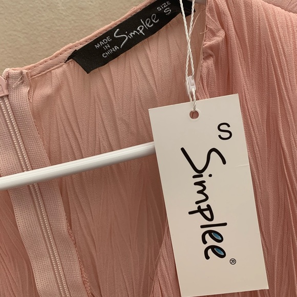 Pink Chiffon Ruffle Dress - Picture 6 of 6